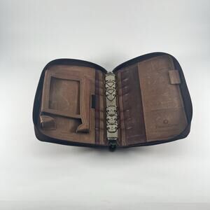 Vintage Franklin Covey SpaceMaker Leather Pocket Planner Zip